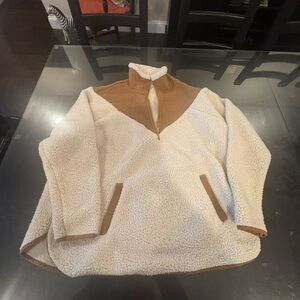 Time and Tru Cream and Brown Teddy Jacket